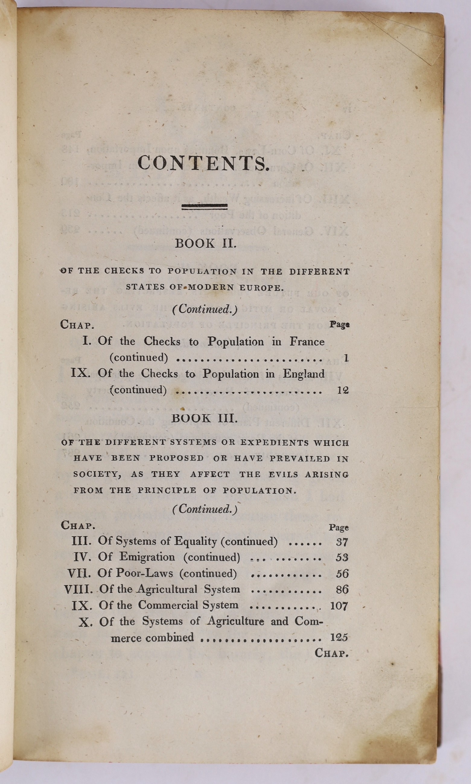 Malthus, Rev. Thomas R. - Additions to the Fourth and Former Editions of An Essay on the Principle of Population, &c.&c. First edition.